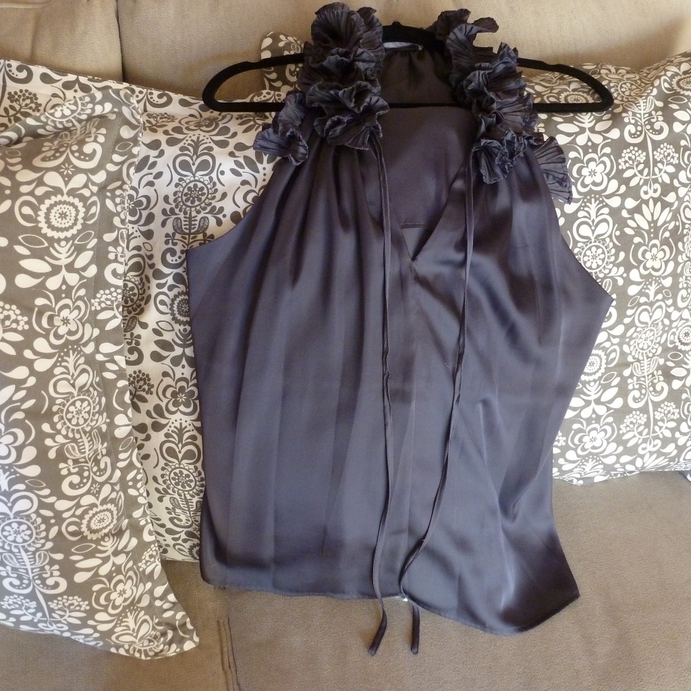 Slate Violet & Claire Ruffled Collared  Blouse